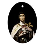 Virgin Mary Sculpture Dark Scene Oval Ornament (Two Sides)