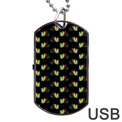 Digital Flowers Dog Tag USB Flash (Two Sides) from ArtsNow.com Front