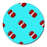 Soda Cans on blue Round Mousepads