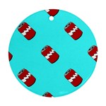 Soda Cans on blue Ornament (Round)