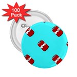 Soda Cans on blue 2.25  Buttons (100 pack) 