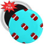 Soda Cans on blue 3  Magnets (10 pack) 