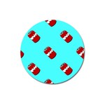 Soda Cans on blue Magnet 3  (Round)