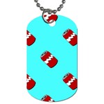 Soda Cans on blue Dog Tag (Two Sides)