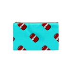 Soda Cans on blue Cosmetic Bag (Small)