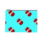 Soda Cans on blue Cosmetic Bag (Large)