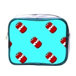 Soda Cans on blue Mini Toiletries Bag (One Side)