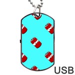 Soda Cans on blue Dog Tag USB Flash (One Side)