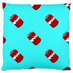 Soda Cans on blue Large Flano Cushion Case (Two Sides)