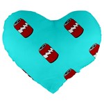 Soda Cans on blue Large 19  Premium Flano Heart Shape Cushions