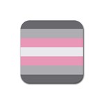 Demigirl Pride Flag LGBTQ Rubber Coaster (Square) 