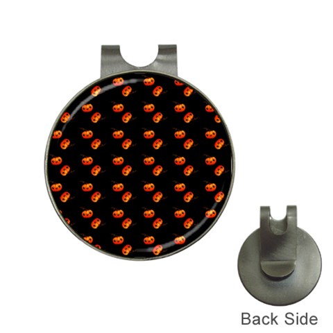 Kawaii Pumpkin Black Hat Clips with Golf Markers from ArtsNow.com Front