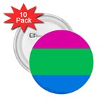 Polysexual Pride Flag LGBTQ 2.25  Buttons (10 pack) 