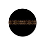 Luxury Ornate Minimal Style Dark Print Rubber Round Coaster (4 pack) 