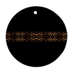 Luxury Ornate Minimal Style Dark Print Round Ornament (Two Sides)