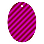 Pink Diagonal Lines Ornament (Oval)