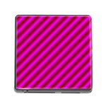 Pink Diagonal Lines Memory Card Reader (Square 5 Slot)