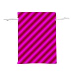 Pink Diagonal Lines Lightweight Drawstring Pouch (L)