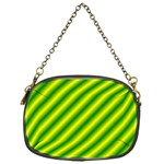 Green Diagonal Lines Chain Purse (One Side)