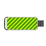 Green Diagonal Lines Portable USB Flash (One Side)
