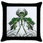 Miss Fern Throw Pillow Case (Black)