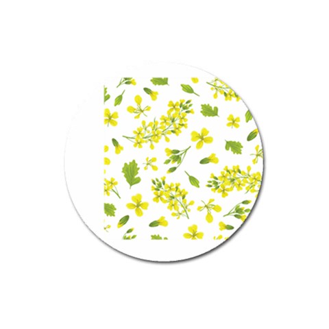 Yellow Flowers Magnet 3  (Round) from ArtsNow.com Front