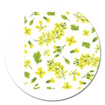 Yellow Flowers Magnet 5  (Round)