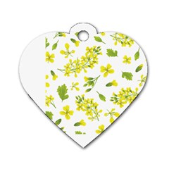 Yellow Flowers Dog Tag Heart (Two Sides) from ArtsNow.com Back