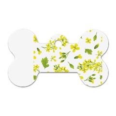 Yellow Flowers Dog Tag Bone (Two Sides) from ArtsNow.com Back
