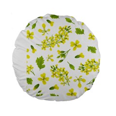 Yellow Flowers Standard 15  Premium Round Cushions from ArtsNow.com Front
