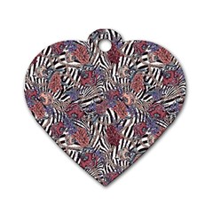 Zebra Chain Pattern Dog Tag Heart (Two Sides) from ArtsNow.com Front
