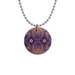 Gold and purple 1  Button Necklace