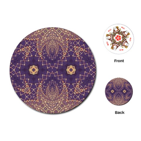 Gold and purple Playing Cards Single Design (Round) from ArtsNow.com Front