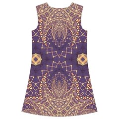 Gold and purple Kids  Short Sleeve Velvet Dress from ArtsNow.com Back