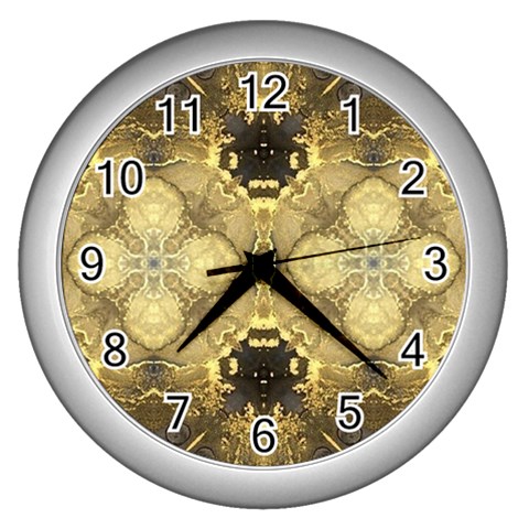 Black and gold Wall Clock (Silver) from ArtsNow.com Front