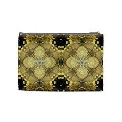Black and gold Cosmetic Bag (Medium) from ArtsNow.com Back