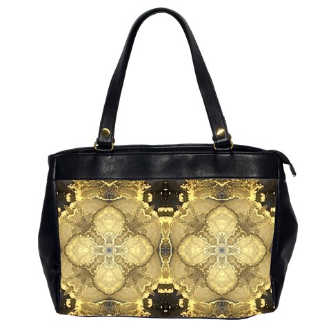 Black and gold Oversize Office Handbag (2 Sides) from ArtsNow.com Front