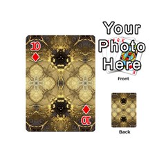 Black and gold Playing Cards 54 Designs (Mini) from ArtsNow.com Front - Diamond10