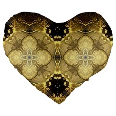 Black and gold Large 19  Premium Heart Shape Cushions from ArtsNow.com Front