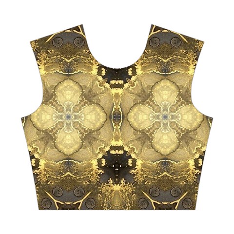 Black and gold Cotton Crop Top from ArtsNow.com Front