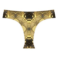 Black and gold Cross Back Hipster Bikini Set from ArtsNow.com Front Under