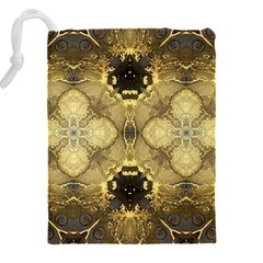 Black and gold Drawstring Pouch (5XL) from ArtsNow.com Back