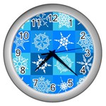 Snowflakes Wall Clock (Silver)