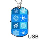 Snowflakes Dog Tag USB Flash (One Side)