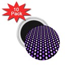 Purple and Pink Dots Pattern, black background 1.75  Magnets (10 pack) 