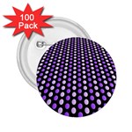 Purple and Pink Dots Pattern, black background 2.25  Buttons (100 pack) 