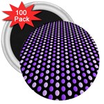Purple and Pink Dots Pattern, black background 3  Magnets (100 pack)
