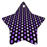 Purple and Pink Dots Pattern, black background Star Ornament (Two Sides)