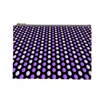 Purple and Pink Dots Pattern, black background Cosmetic Bag (Large)