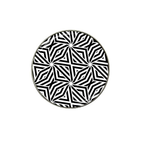 Black and white abstract lines, geometric pattern Hat Clip Ball Marker (4 pack) from ArtsNow.com Front